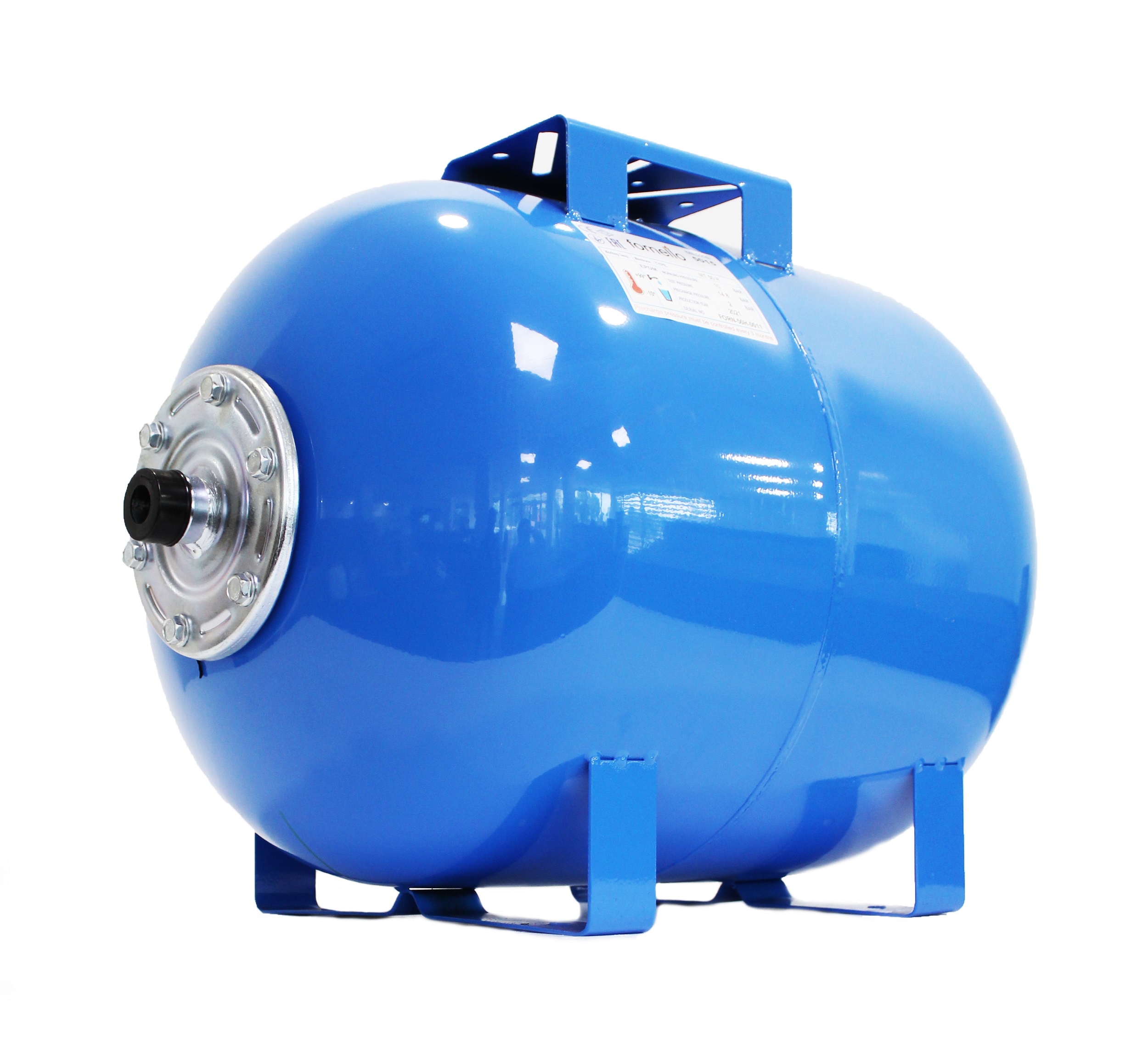 Vas expansiune pentru hidrofor Fornello 50 litri, orizontal, culoare albastru, presiune maxima 10 bar, membrana EPDM albastru