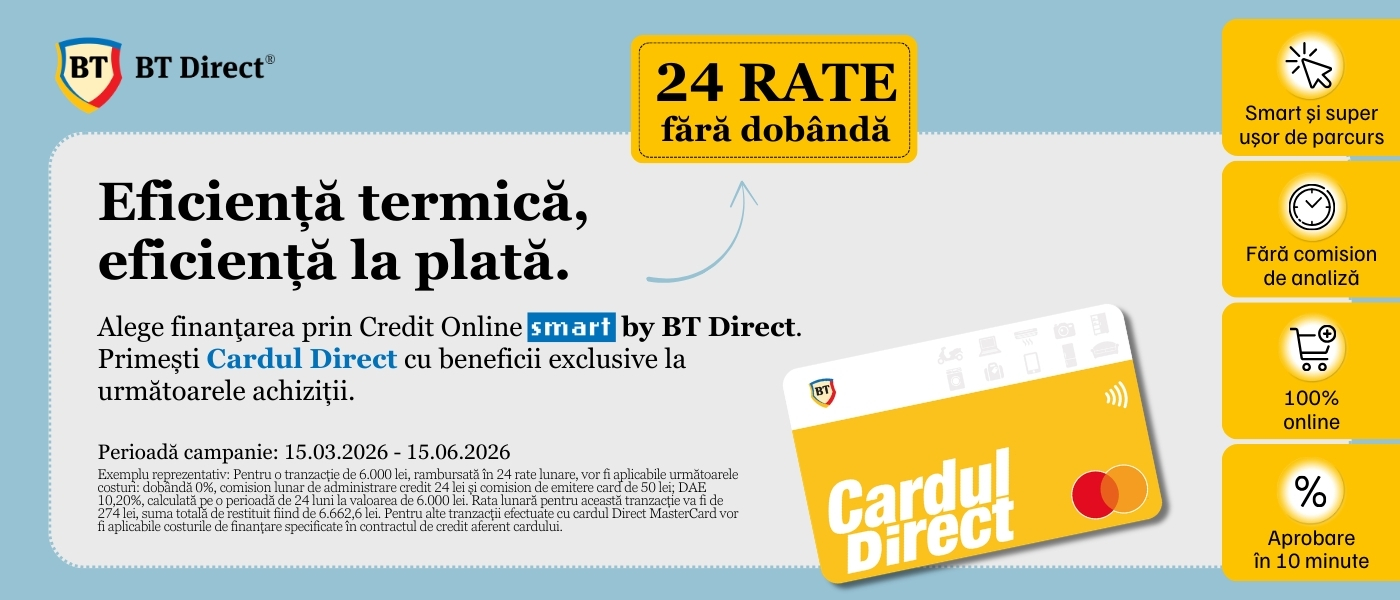Credit Online BT Direct – Aprobat Rapid, 100% Digital