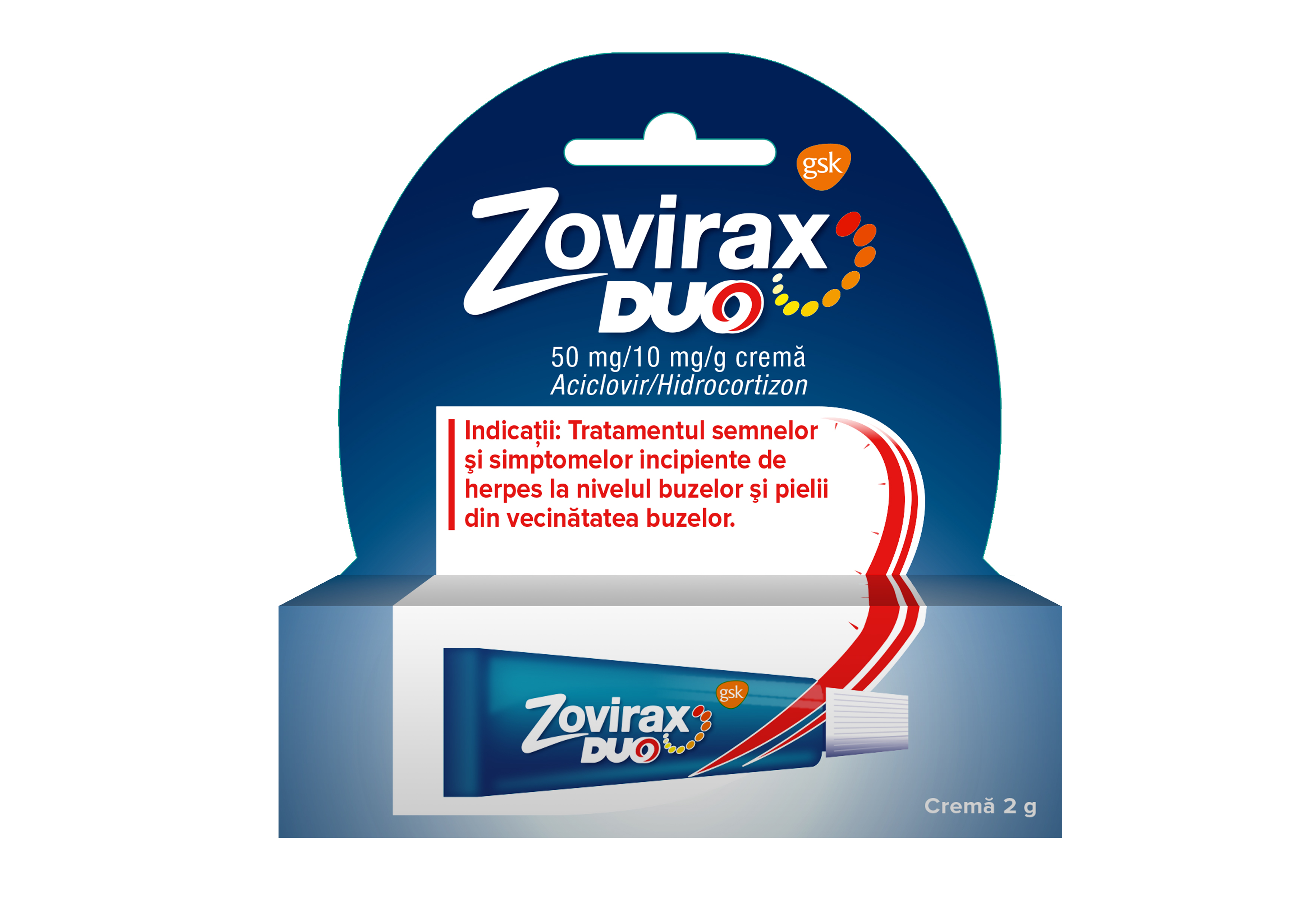 Zovirax Duo 50mg10mg2 Grame Crema Glaxosmithkline 6760