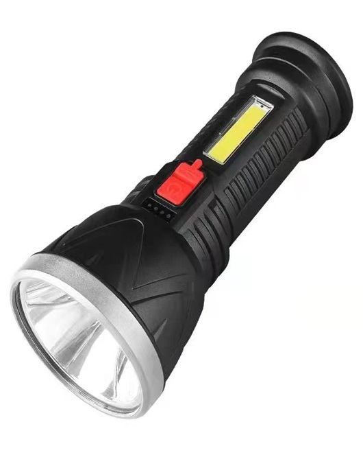 Clasice cu acumulatori - Lanterna cu acumulator litiu L18650x2 plastic LED + COB + cablu incarcare USB TL-8246-2 TED004239, https:b2b.globstar.ro