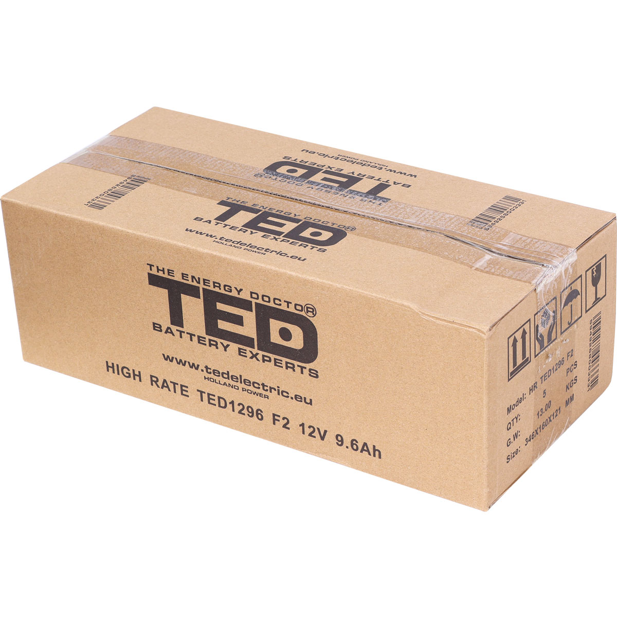 Acumulator 12V High Rate, Dimensiuni 151 x 65 x 95 mm, Baterie 12V 9.6Ah F2, TED Electric TED003324