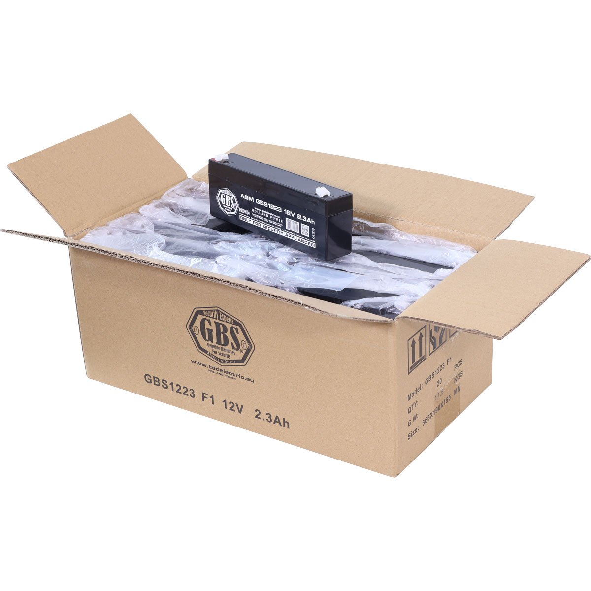 Acumulator 12V Sisteme Alarma, Dimensiuni 178 x 34 x 60 mm, Baterie 12V 2.3Ah F1, TED Electric GBS