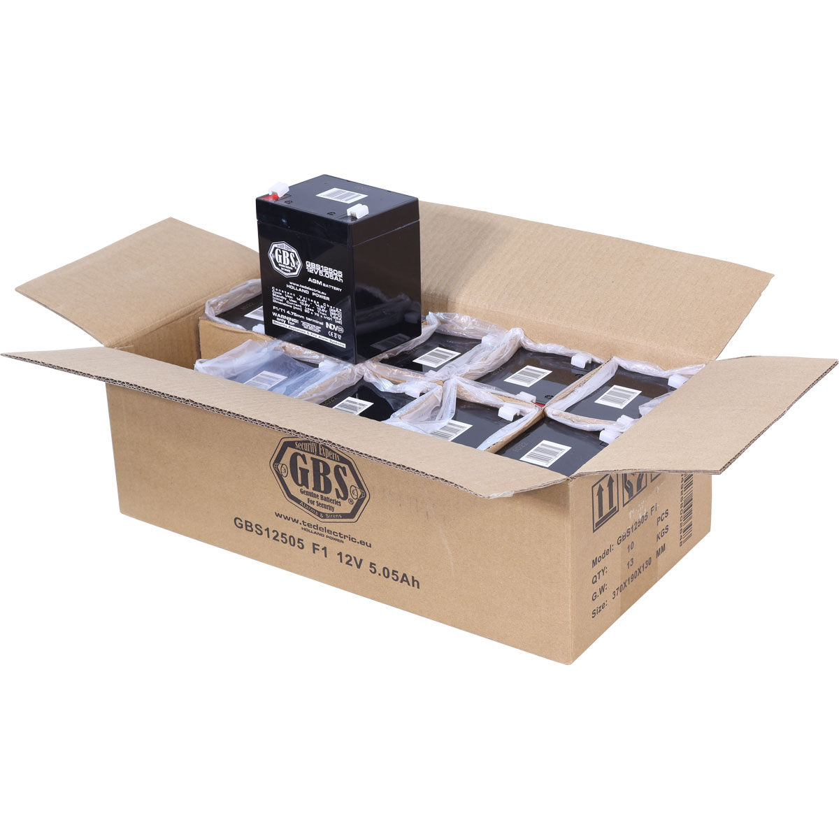 Acumulator 12V Sisteme Alarma, Dimensiuni 90 x 70 x 107 mm, Baterie 12V 5.05Ah F1, TED Electric GBS