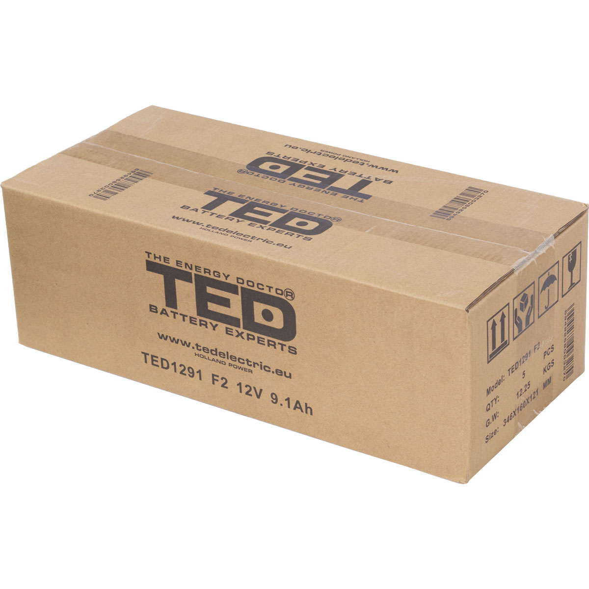 Acumulator 12V Stationar VRLA, Dimensiuni 151 x 65 x 95 mm, Baterie 12V 9.1Ah F2, TED Electric TED003263