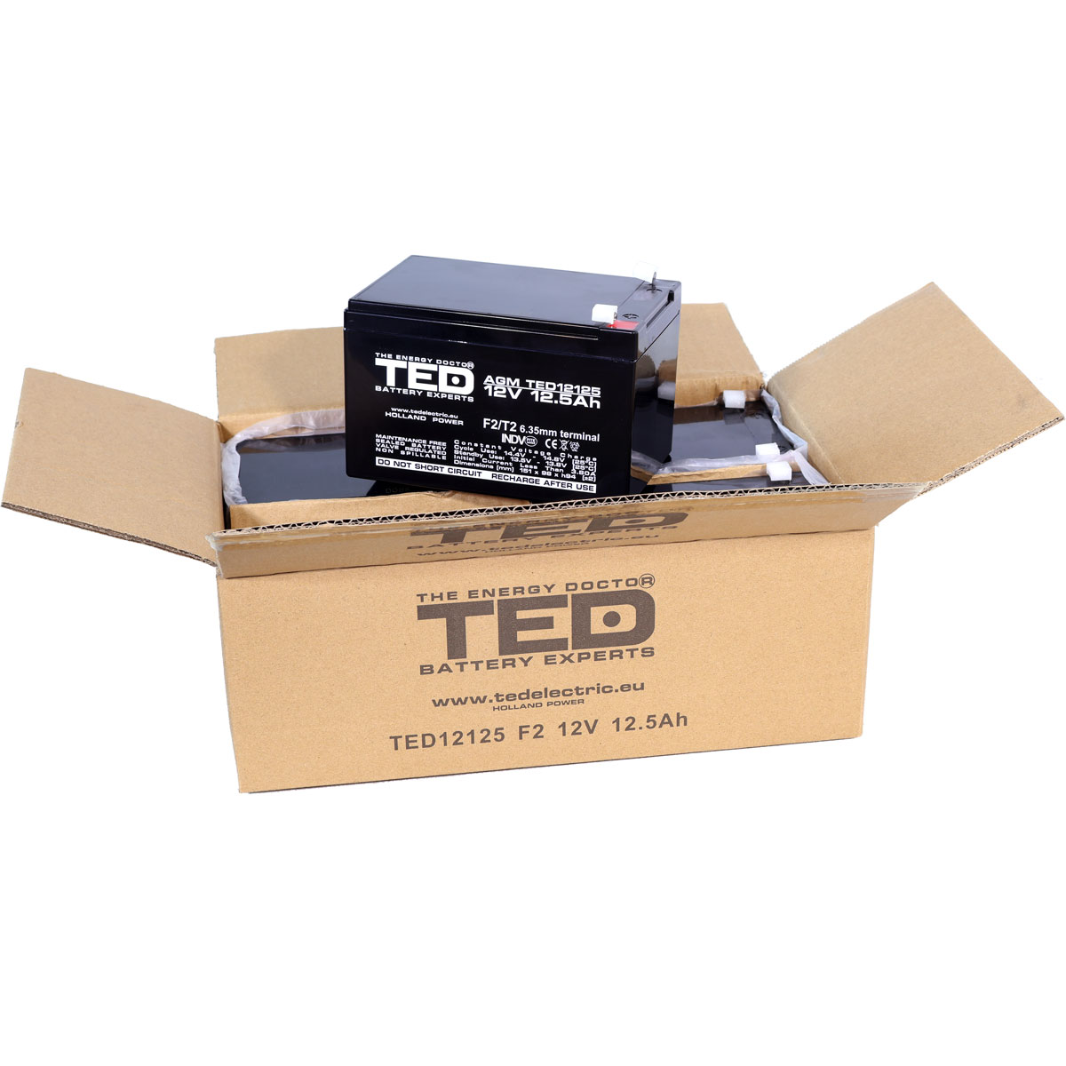Acumulator 12V Stationar VRLA, Dimensiuni 151 x 98 x 95 mm, Baterie 12V 12.5Ah F2, TED Electric TED002754