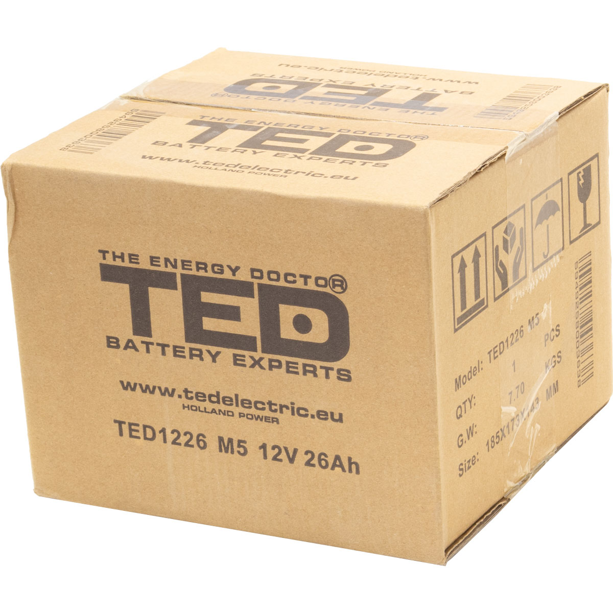 Acumulator 12V Stationar VRLA, Dimensiuni 165 x 175 x 125 mm, Baterie 12V 26Ah M5, TED Electric TED003638
