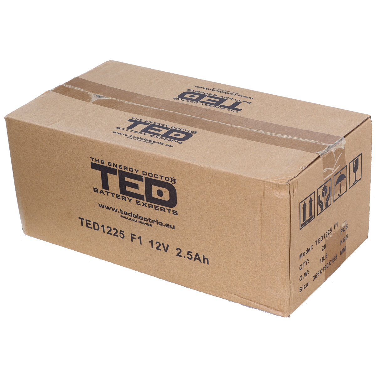 Acumulator 12V Stationar VRLA, Dimensiuni 178 x 34 x 60 mm, Baterie 12V 2.5Ah F1, TED Electric TED003096