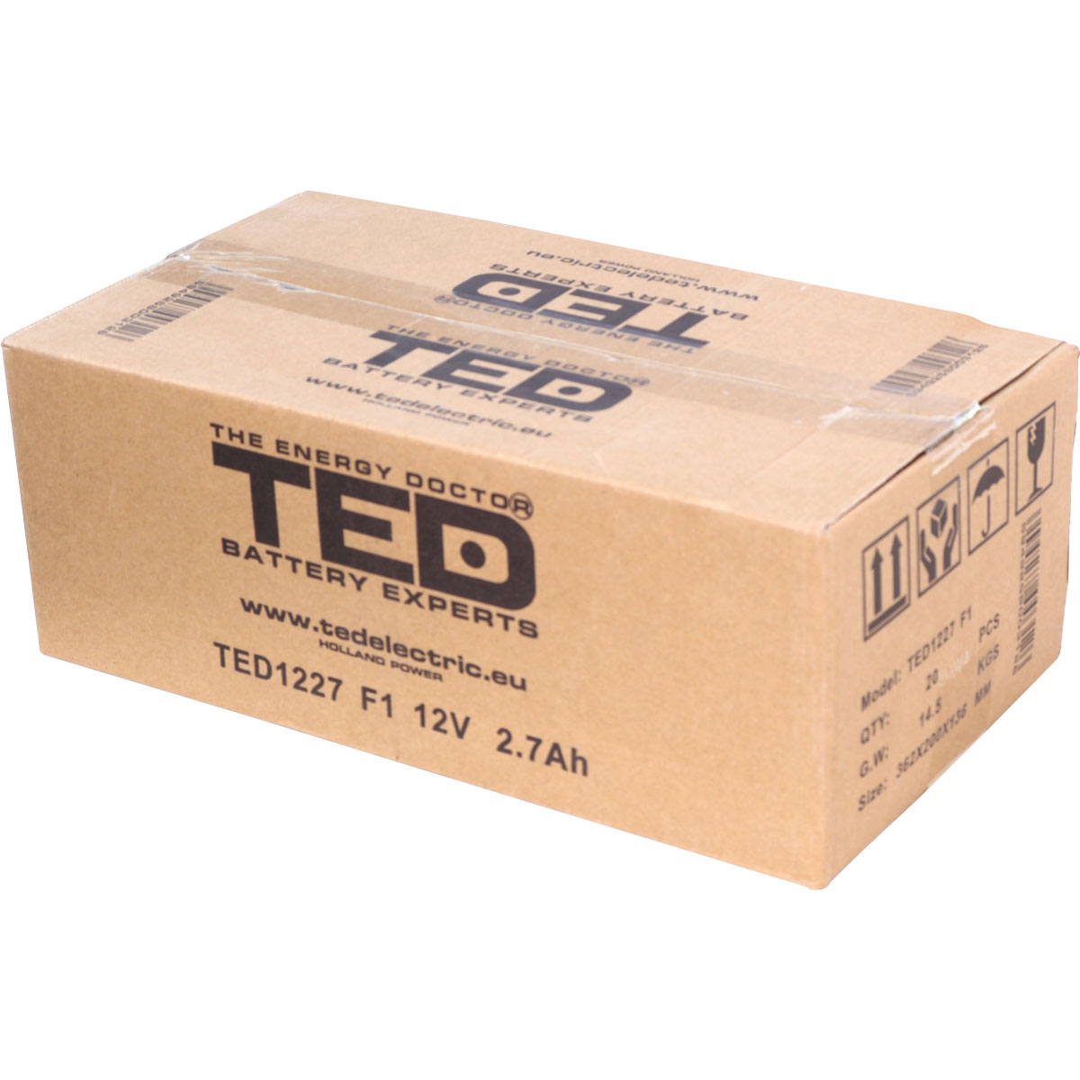 Acumulator 12V Stationar VRLA, Dimensiuni 70 x 47 x 98 mm, Baterie 12V 2.7Ah, TED Electric TED003119