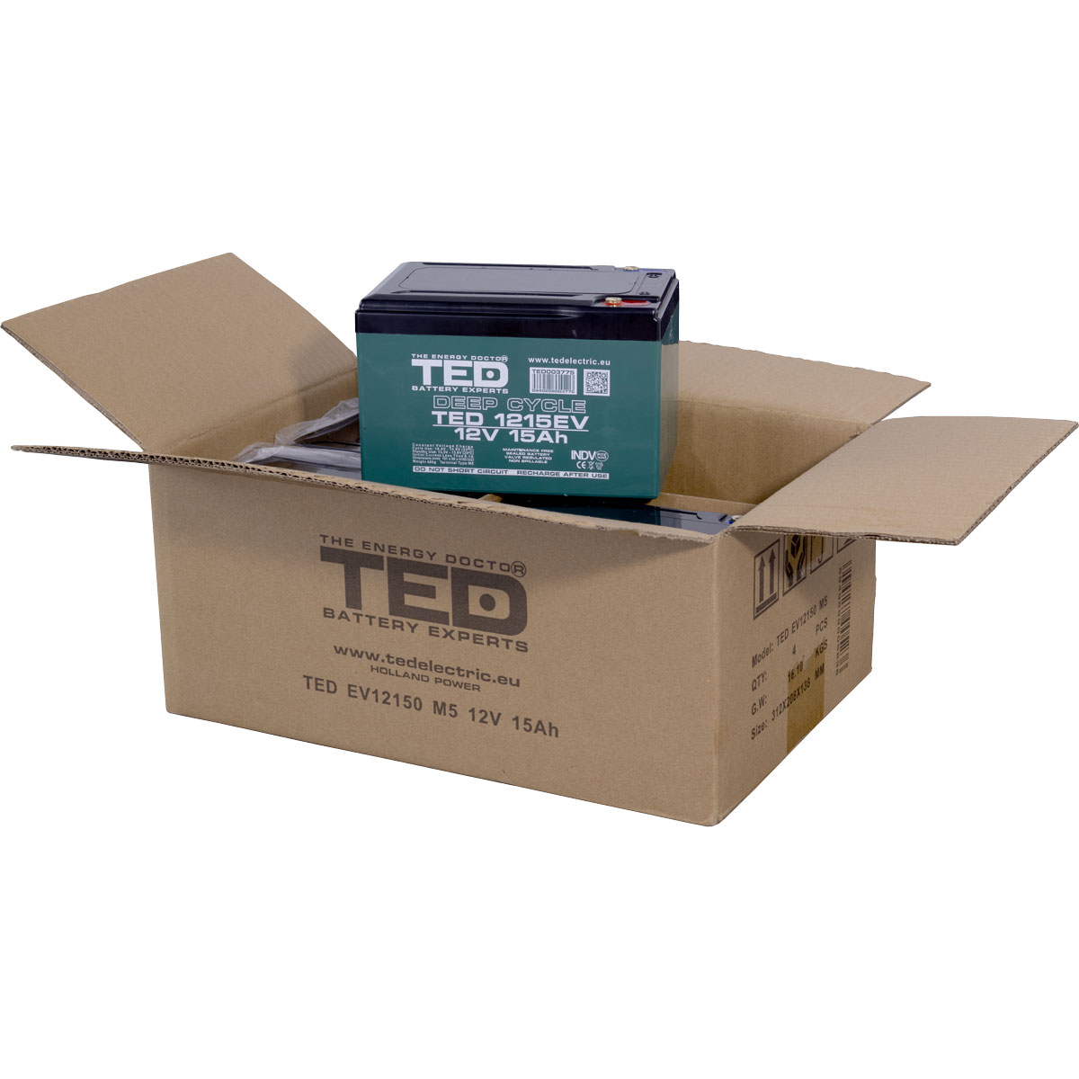 Acumulator 12V Vehicule Electrice, Dimensiuni 151 x 98 x 95 mm, Baterie 12V 15Ah M5, TED Electric TED003775