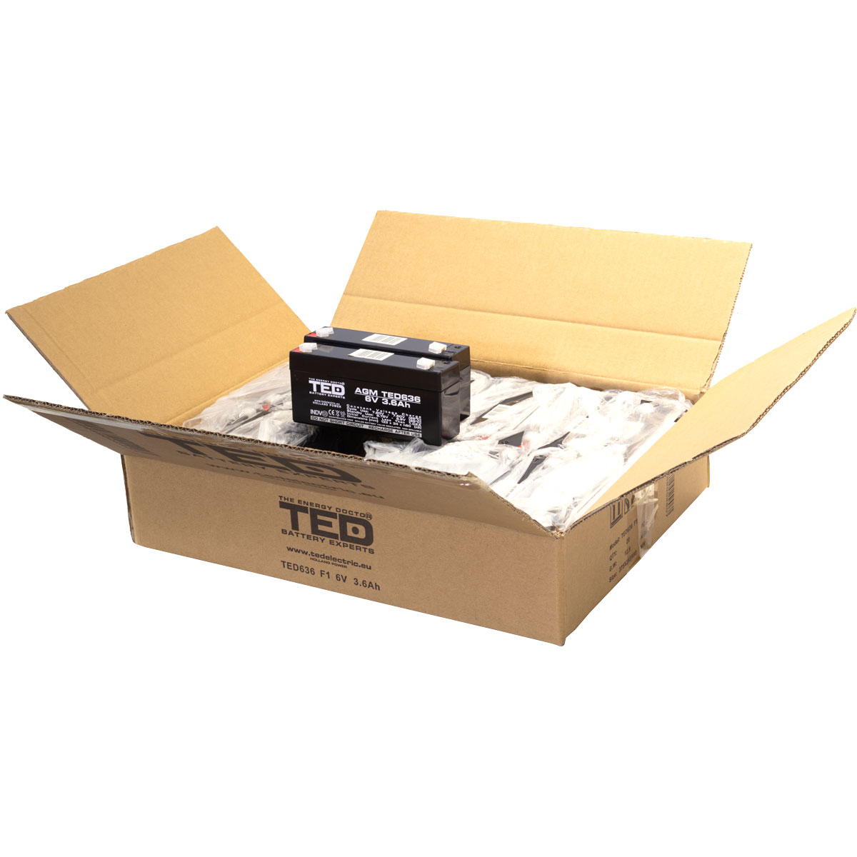 Acumulator 6V Stationar VRLA, Dimensiuni 133 x 34 x 59 mm, Baterie 6V 3.6Ah F1, TED Electric TED002891