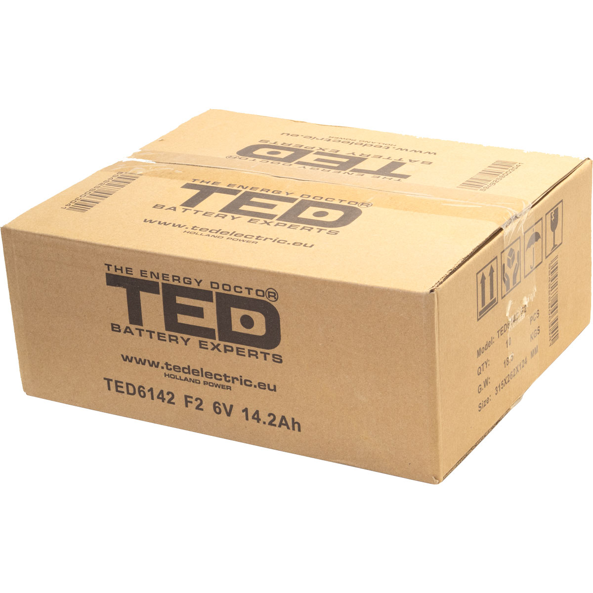 Acumulator 6V Stationar VRLA, Dimensiuni 151 x 50 x 95 mm, Baterie 6V 14.2Ah F2, TED Electric TED003034