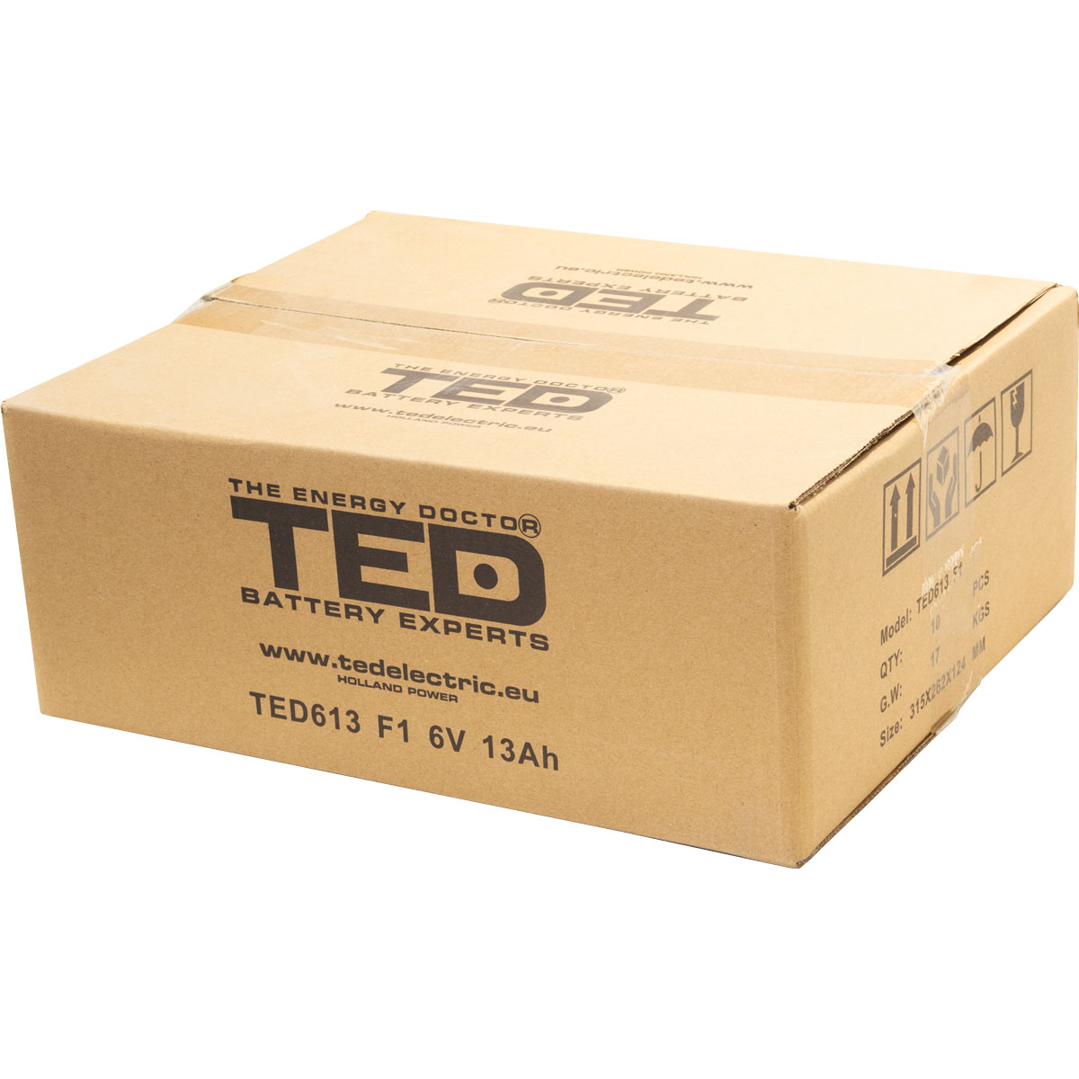 Acumulator 6V Stationar VRLA, Dimensiuni 151 x 50 x 95 mm, Baterie 6V 13Ah F1, TED Electric TED003010