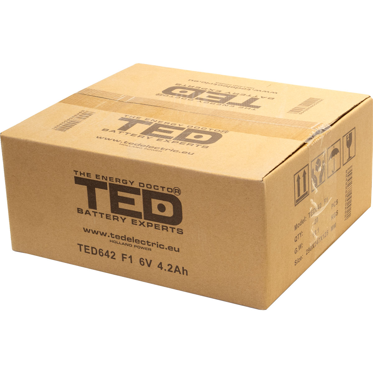 Acumulator 6V Stationar VRLA, Dimensiuni 70 x 48 x 101 mm, Baterie 6V 4.2Ah, TED Electric TED002914