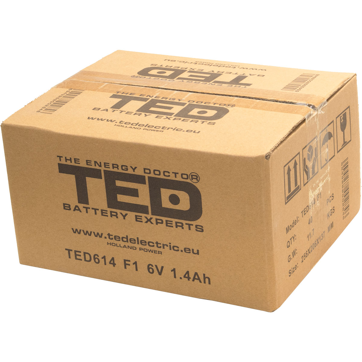 Acumulator 6V Stationar VRLA, Dimensiuni 97 x 24 x 52 mm, Baterie 6V 1.4Ah F1, TED Electric TED002839