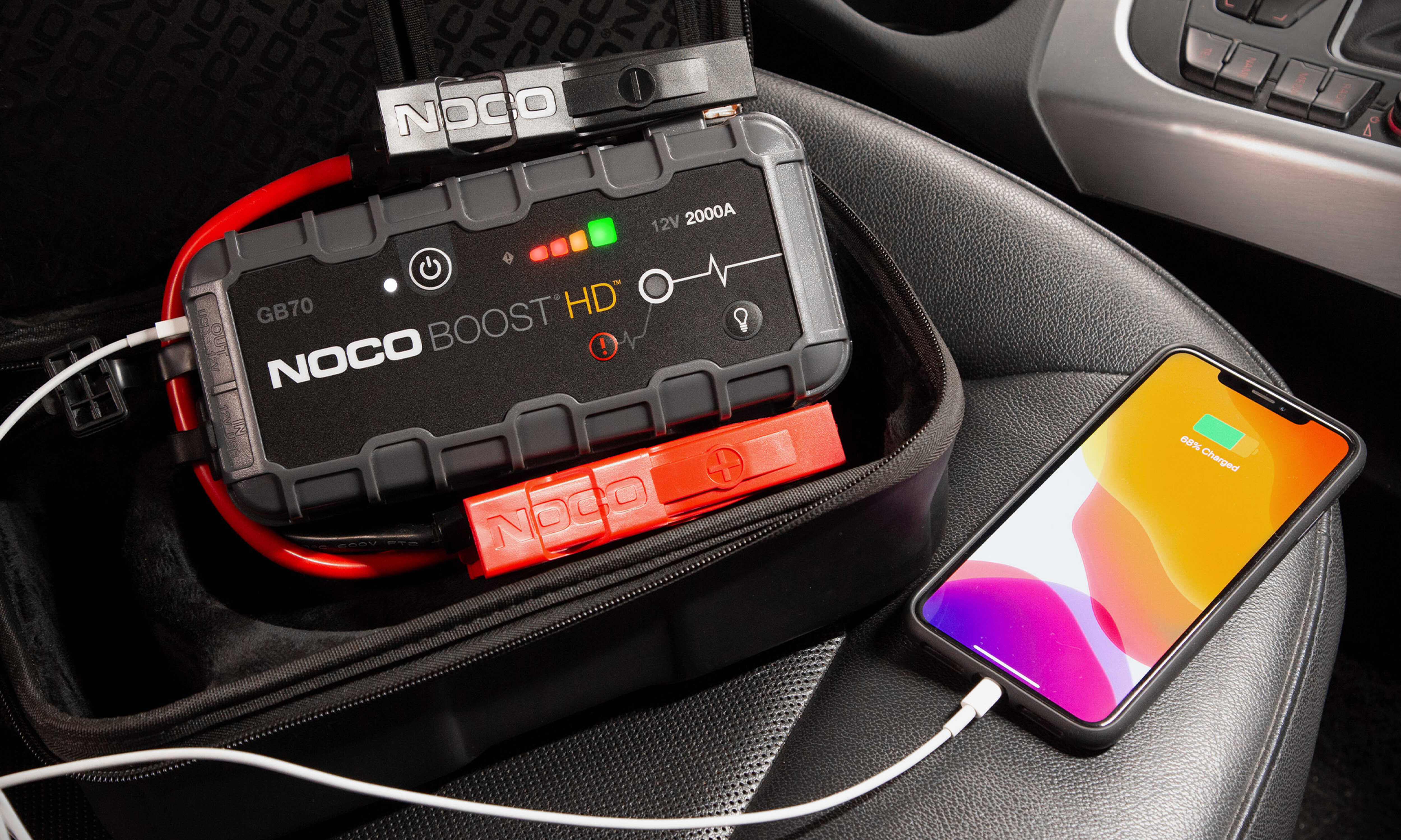Robot Pornire Auto, Jump Starter Auto 12V Portabil, Curent Pornire 2000A Litiu-Ion, Noco Boost GB70