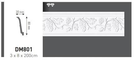 BAGHETA VIDELLA DIN POLISTIREN EXPANDAT DM801, [2],harmonydecor.ro