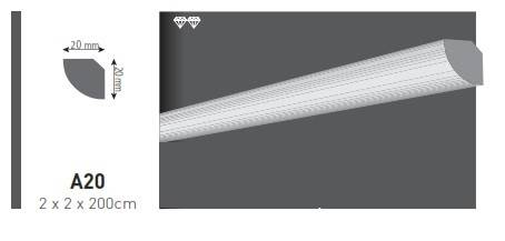 BAGHETA VIDELLA DIN POLISTIREN EXTRUDAT A20, [2],harmonydecor.ro