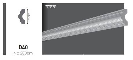 BAGHETA VIDELLA DIN POLISTIREN EXTRUDAT D40, [2],harmonydecor.ro