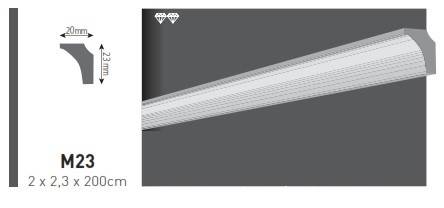 BAGHETA VIDELLA DIN POLISTIREN EXTRUDAT M23, [2],harmonydecor.ro