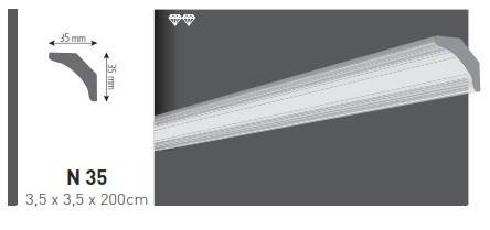 BAGHETA VIDELLA DIN POLISTIREN EXTRUDAT N35, [2],harmonydecor.ro