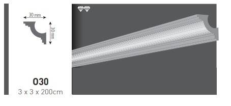 BAGHETA VIDELLA DIN POLISTIREN EXTRUDAT O30, [2],harmonydecor.ro
