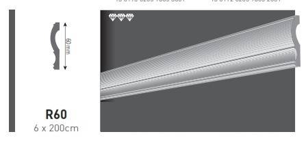 BAGHETA VIDELLA DIN POLISTIREN EXTRUDAT R60, [2],harmonydecor.ro