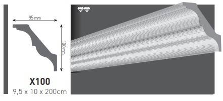 BAGHETA VIDELLA DIN POLISTIREN EXTRUDAT X100, [2],harmonydecor.ro