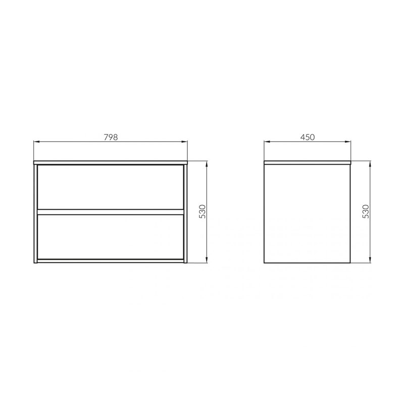 DULAP BAZA SUSPENDAT CERSANIT CREA STEJAR 80x45x53 CM S924-010 , [4],harmonydecor.ro