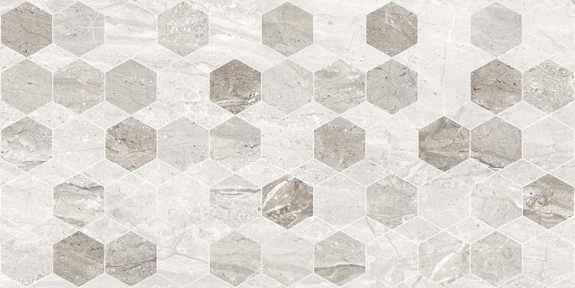 FAIANTA GOLDEN TILE MARMO MILANO HEXAGON LIGHT GREY 295X595 MM (8МGR61)