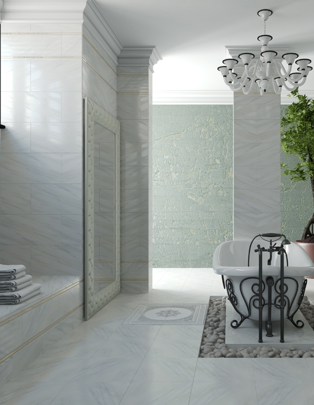 GRESIE GOLDEN TILE CARRARA WHITE 400 x 400 mm (Е50830), [3],harmonydecor.ro