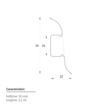 PLINTA PVC STEJAR NORDIC KN59 5213 2.20 M x 55 MM, [2],harmonydecor.ro