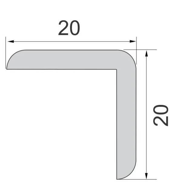 PROTECTIE COLT POLIMER CHC2020-001 20&times;20 mm alb, tip L, lungime 2.70 ml, [2],harmonydecor.ro
