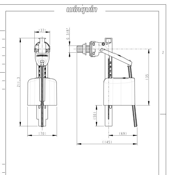 ROBINET FLOTOR WIRQUIN KOMPACT 10950183, [2],harmonydecor.ro