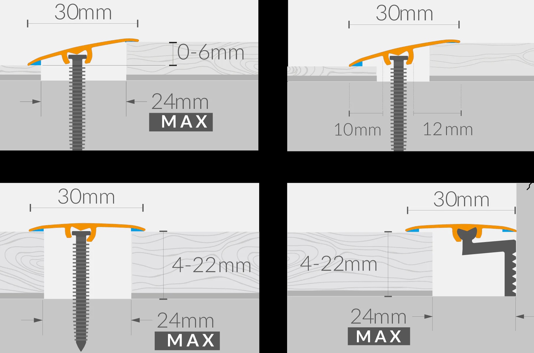 SINA TRECERE ALUMINIU CS30 STEJAR HOLM CS11 1.86M, [2],harmonydecor.ro