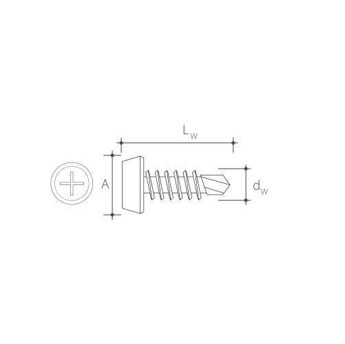 SURUB AUTOPERFORANT CU CAP PLAT 3,5 x 9,5 MM TECHNOGIPS, [2],harmonydecor.ro