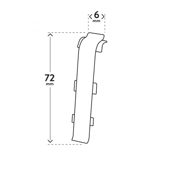 CONECTOR PENTRU PLINTA DIN PVC ARBITON INDO LM70 01 Alb