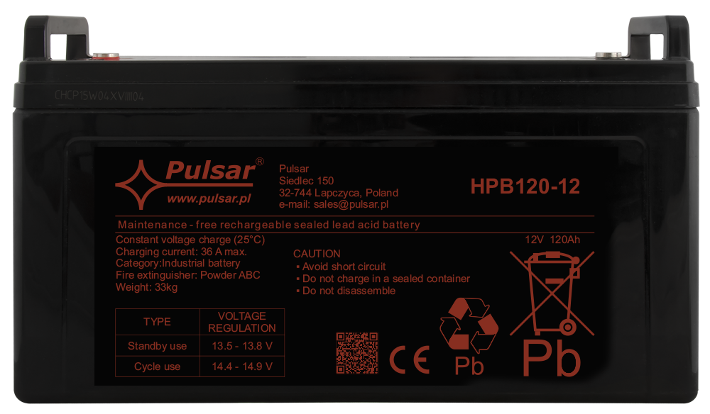 Acumulator 120Ah/12V Pulsar HPB120-12, [3],high-security.ro