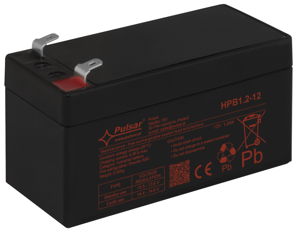 Acumulator 12V/1.2Ah Pulsar HPB1,2-12, [2],high-security.ro