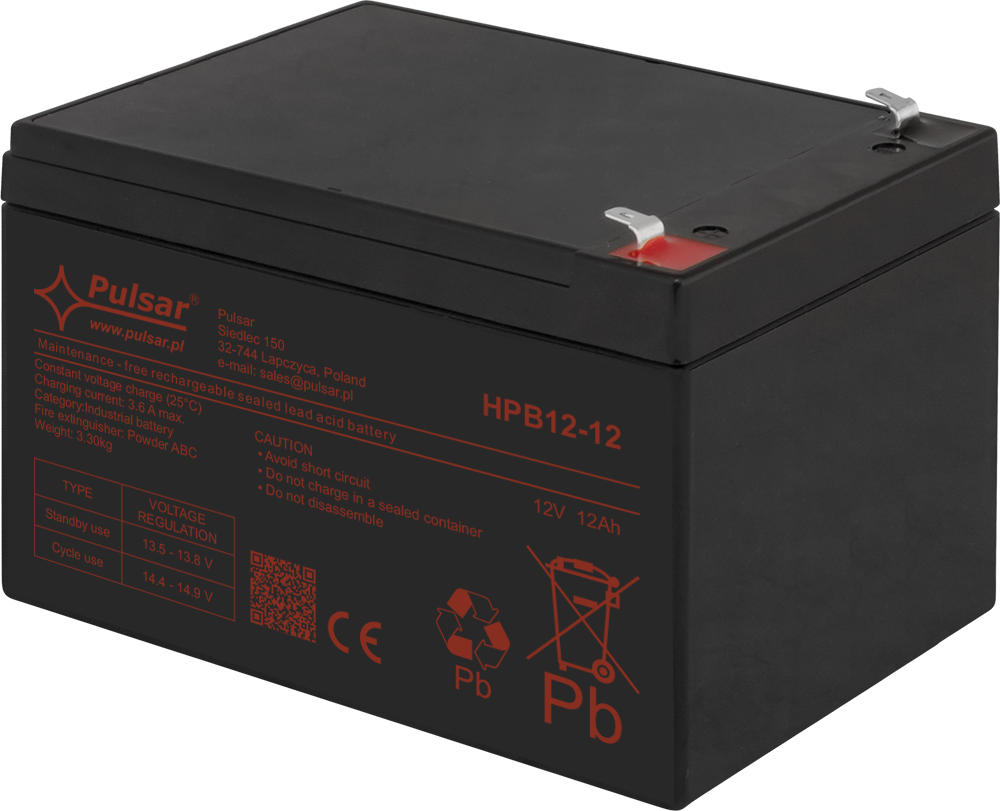Acumulatori - Acumulator 12V/12Ah Pulsar HPB12-12, high-security.ro