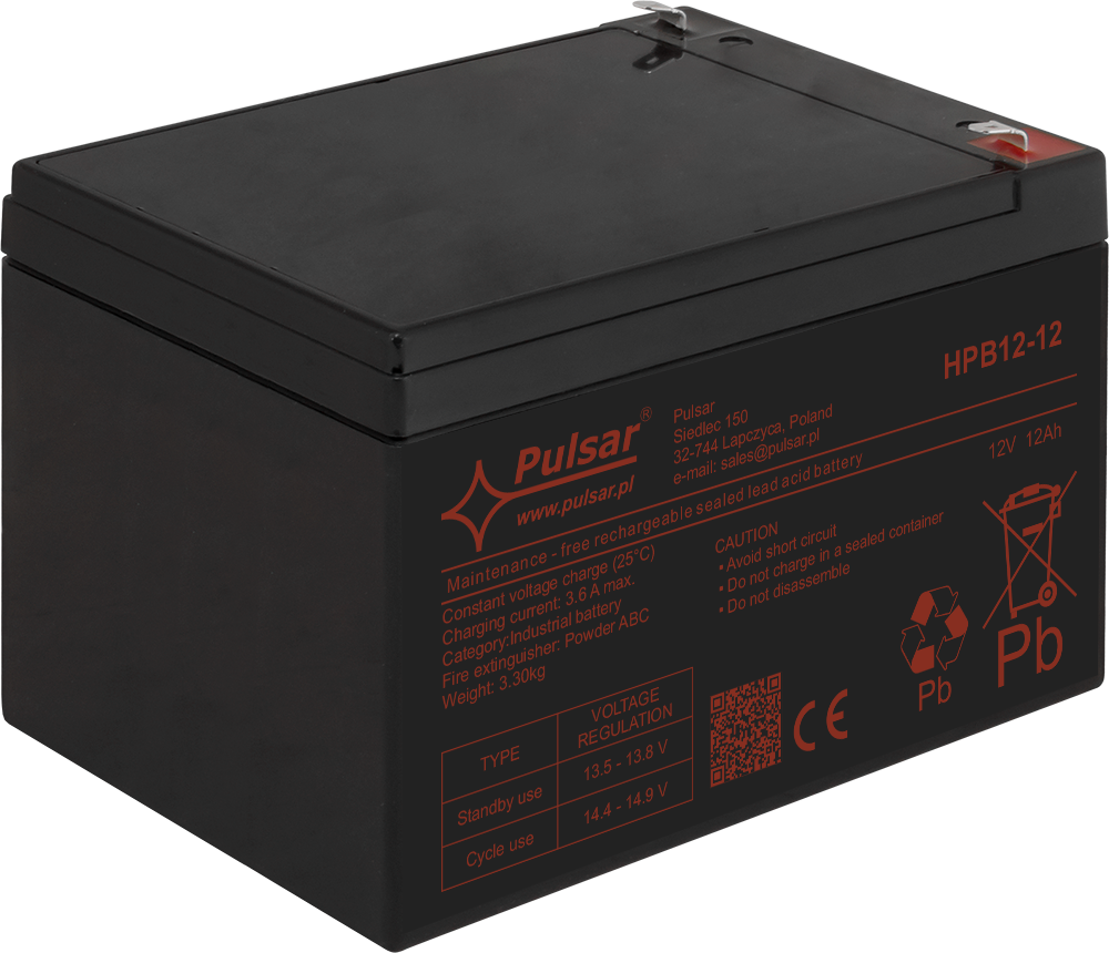 Acumulator 12V/12Ah Pulsar HPB12-12, [2],high-security.ro
