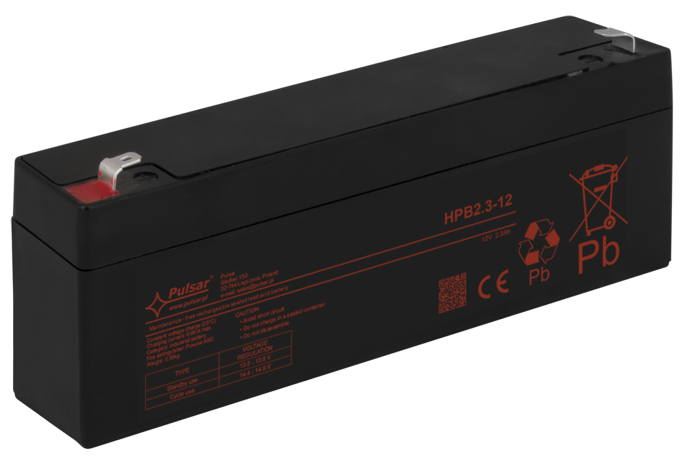 Acumulator 12V/2.3Ah Pulsar HPB2,3-12, [2],high-security.ro