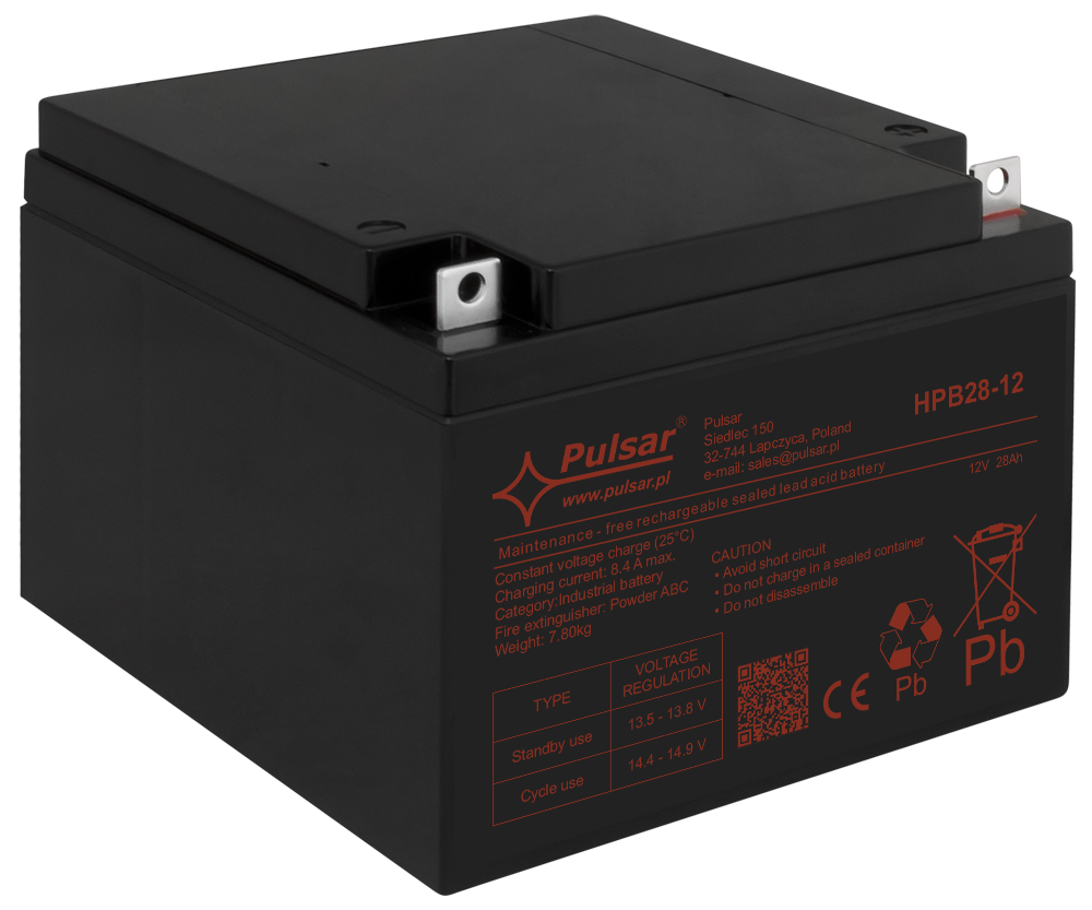 Acumulator 12V/28Ah Pulsar HPB28-12, [2],high-security.ro