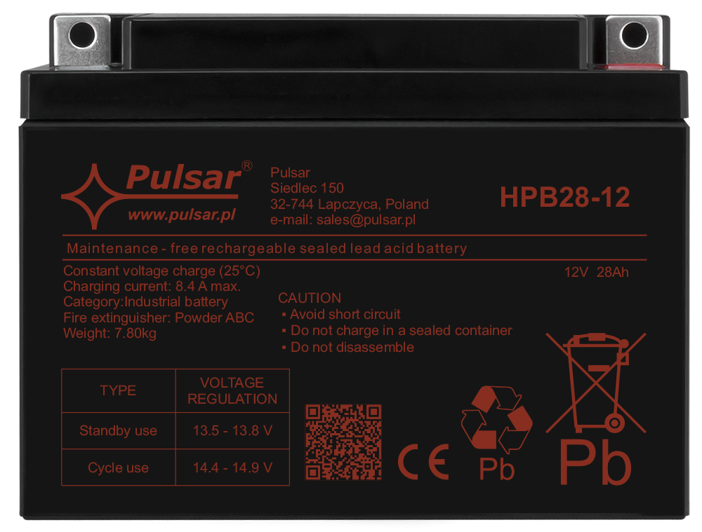 Acumulator 12V/28Ah Pulsar HPB28-12, [3],high-security.ro