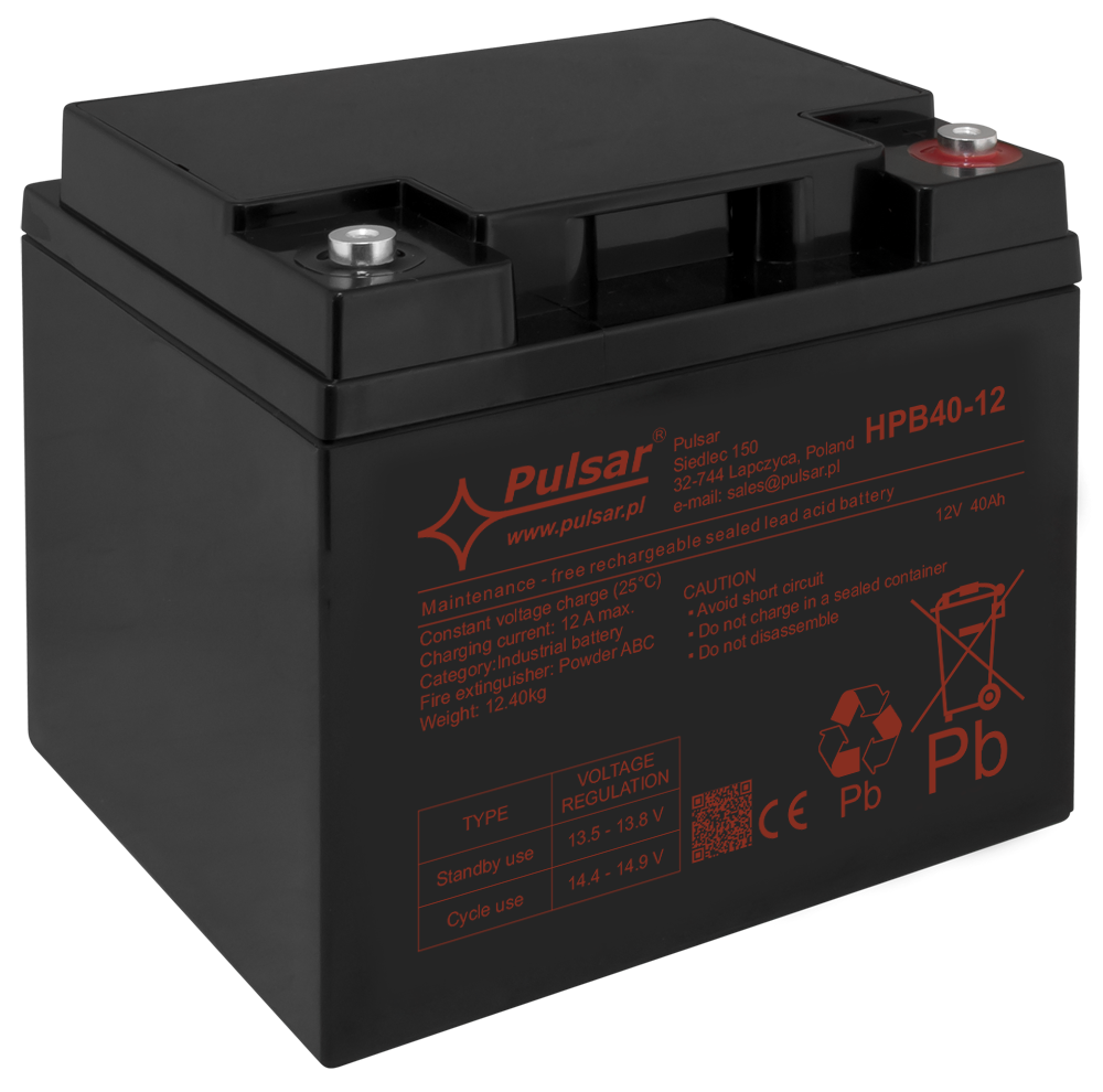 Acumulator 12V/40Ah Pulsar HPB40-12, [2],high-security.ro