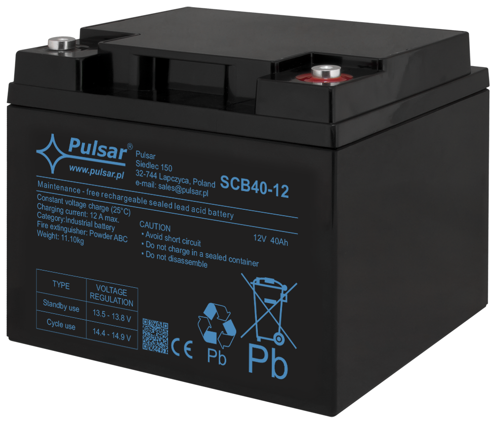 Acumulatori - Acumulator 40Ah/12V Pulsar SCB40-12, high-security.ro