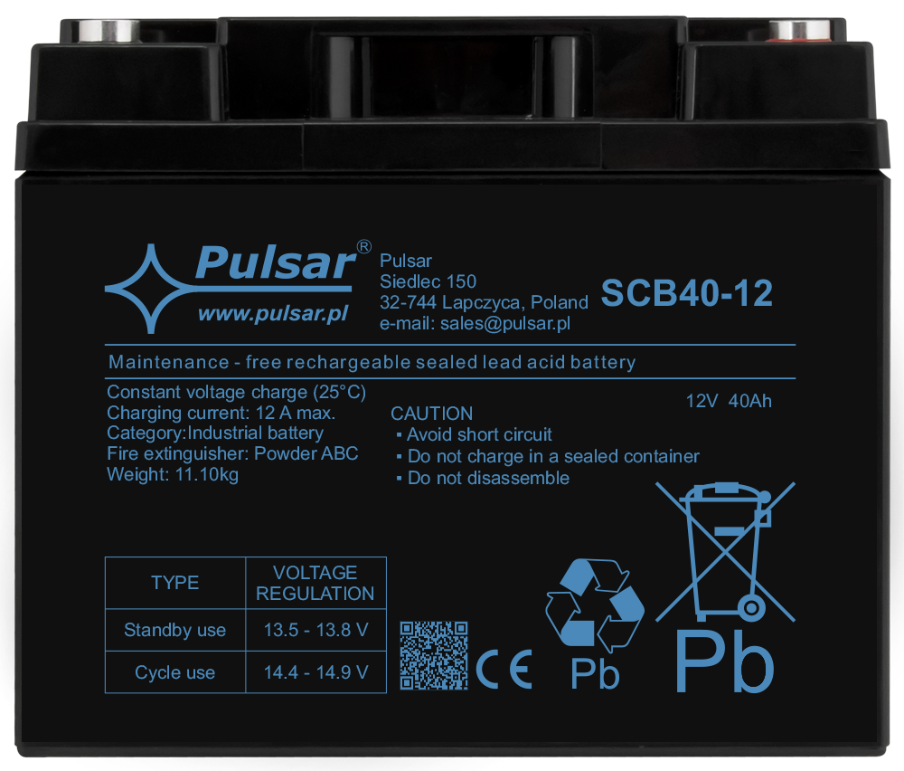 Acumulator 40Ah/12V Pulsar SCB40-12, [2],high-security.ro