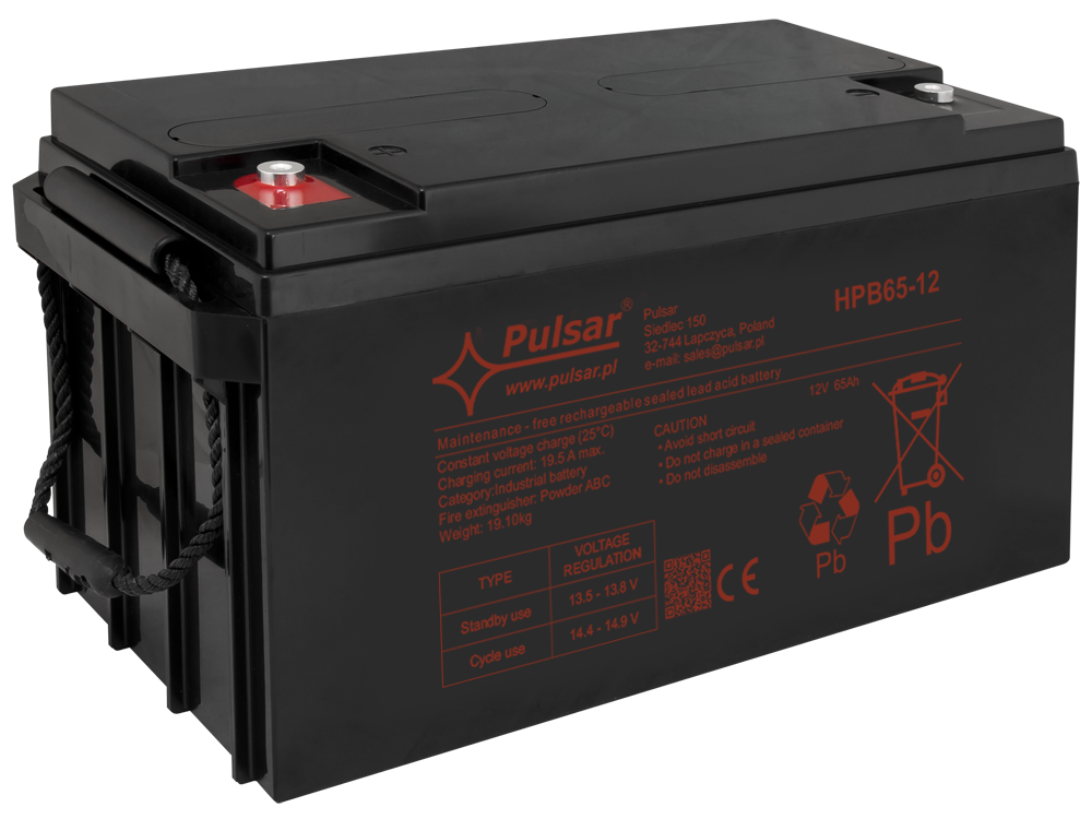 Acumulator 65Ah/12V Pulsar HPB65-12, [2],high-security.ro