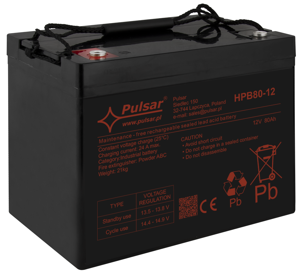 Acumulator 80Ah/12V Pulsar HPB80-12, [2],high-security.ro