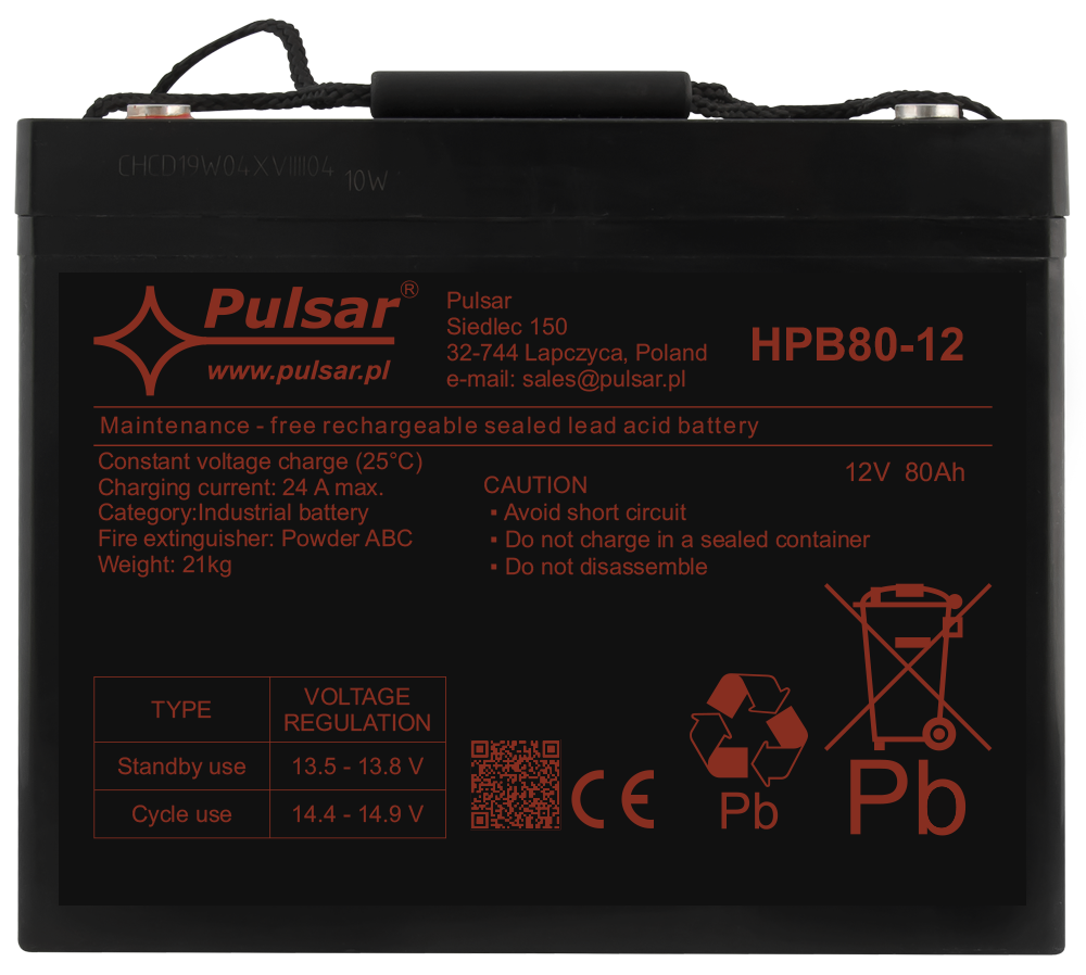 Acumulator 80Ah/12V Pulsar HPB80-12, [3],high-security.ro