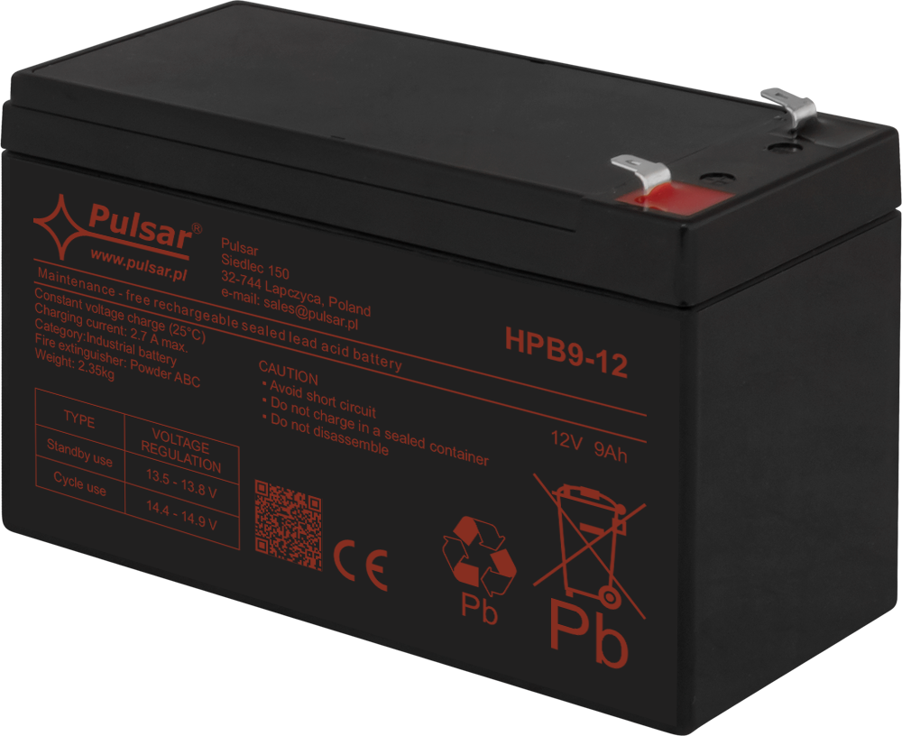 Acumulatori - Acumulator HPB 9 Ah 12 V HPB9-12, https:high-security.ro